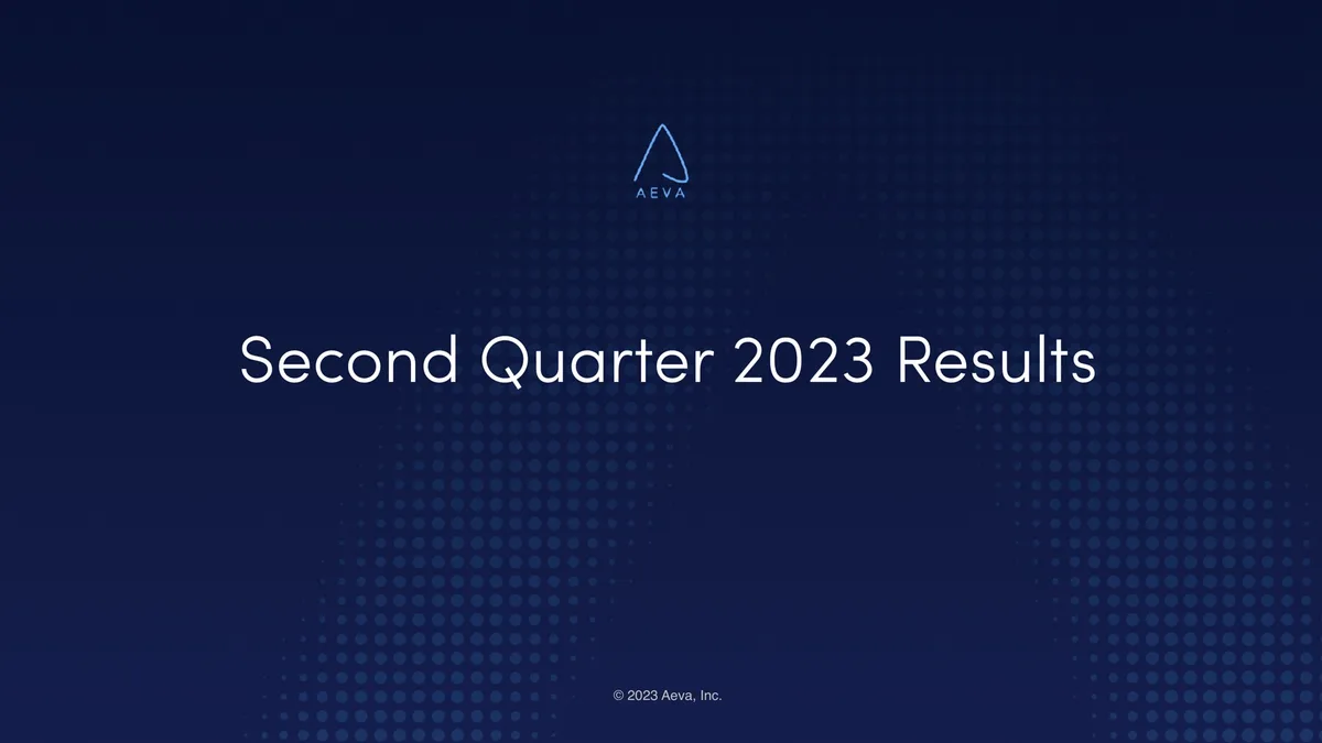 Aeva | Results Presentation Deck | 12 slides · slide 1