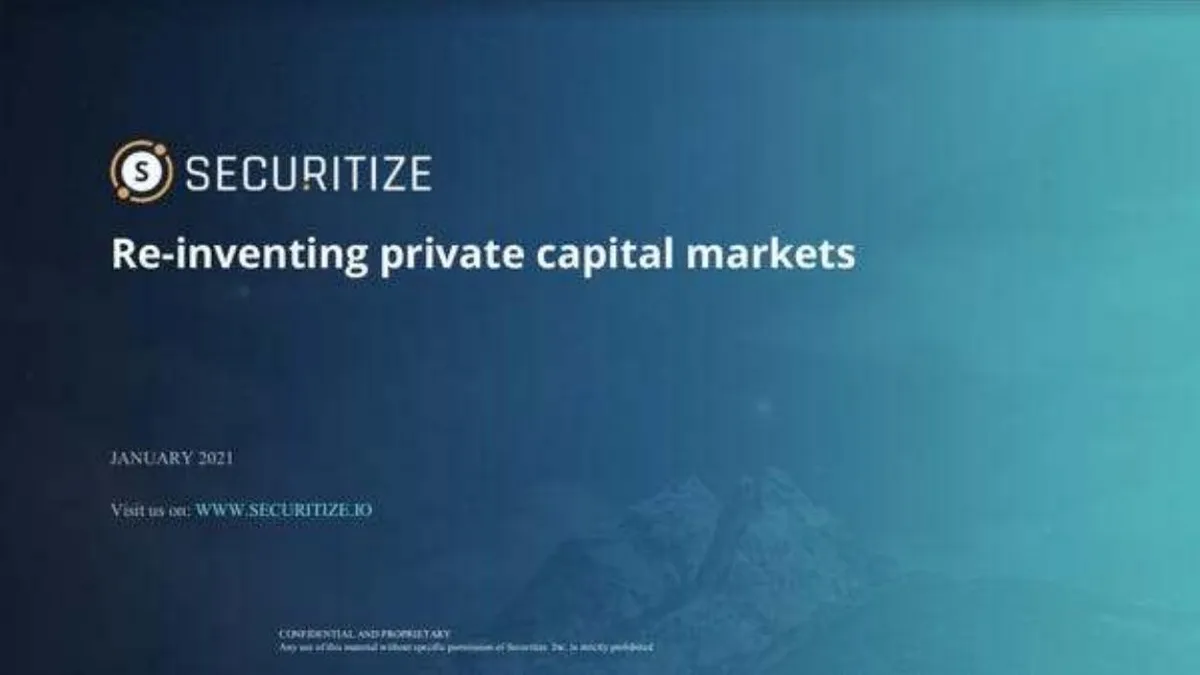Securitize Pitch Deck · slide 1