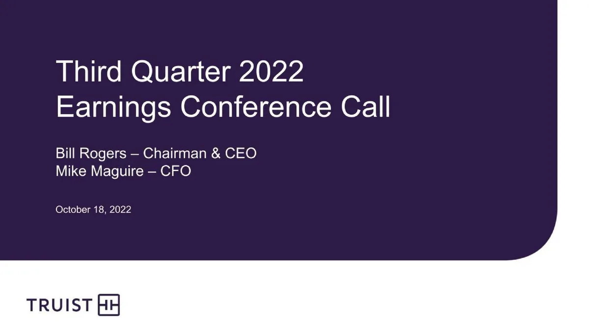 Truist Financial Corp | Results Presentation Deck | 37 slides · slide 1