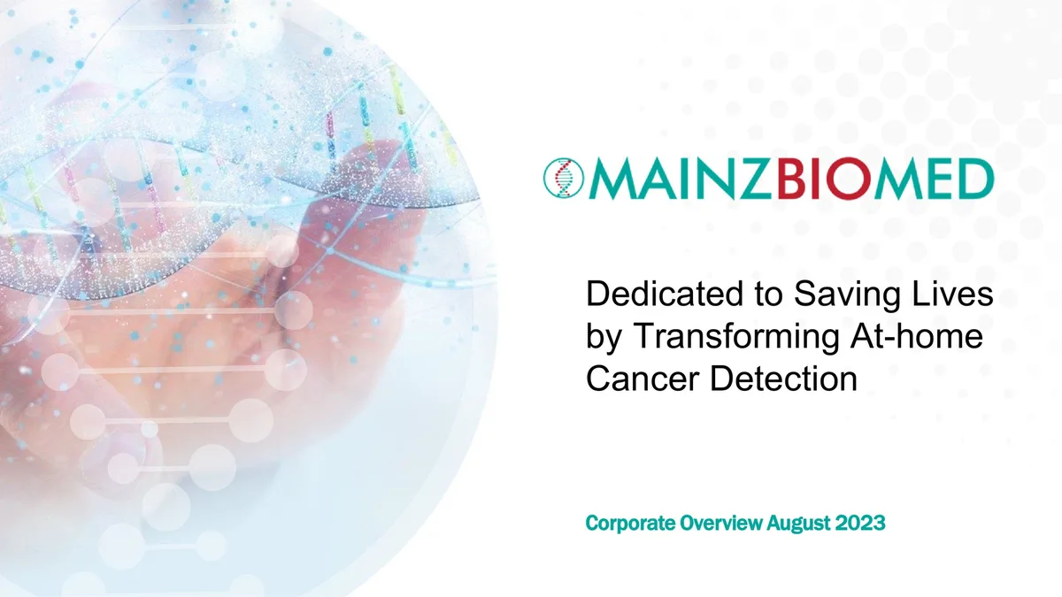 Mainz Biomed NV | Investor Presentation Deck | 25 slides · slide 1