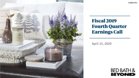 Bed Bath &amp; Beyond | Results Presentation Deck | 14 slides