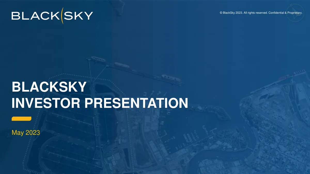 BlackSky | Investor Presentation Deck | 25 slides · slide 1