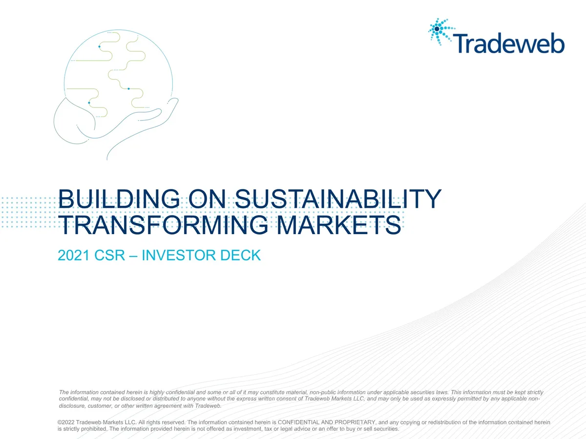 Tradeweb | ESG Presentation Deck | 17 slides · slide 1