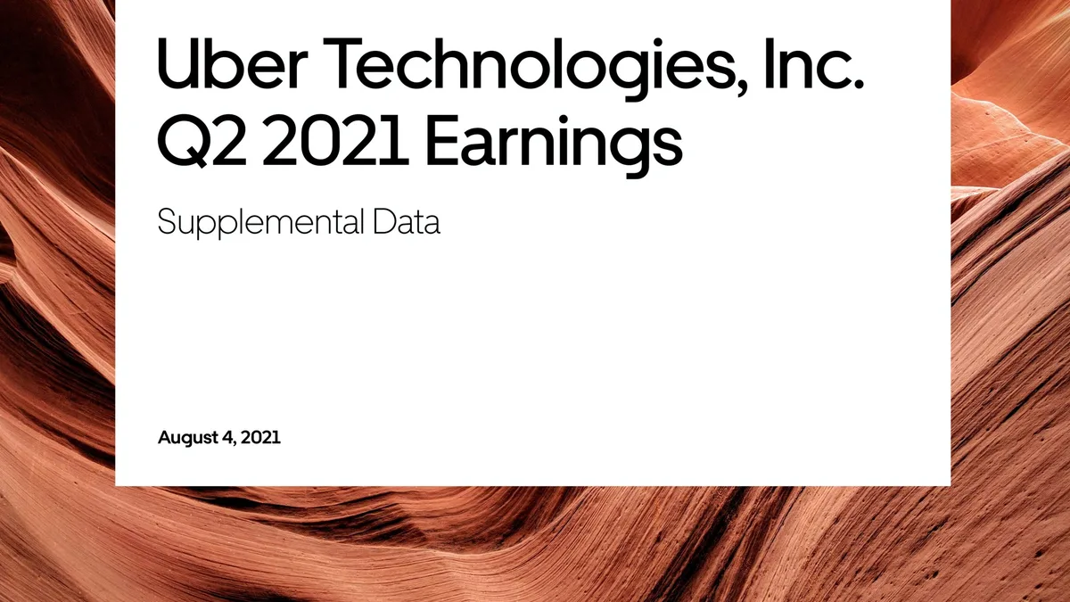 Uber | Results Presentation Deck | 37 slides · slide 1