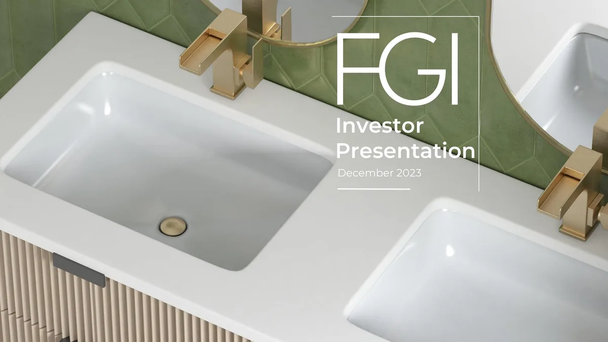 FGI Industries | Investor Presentation Deck | 30 slides · slide 1