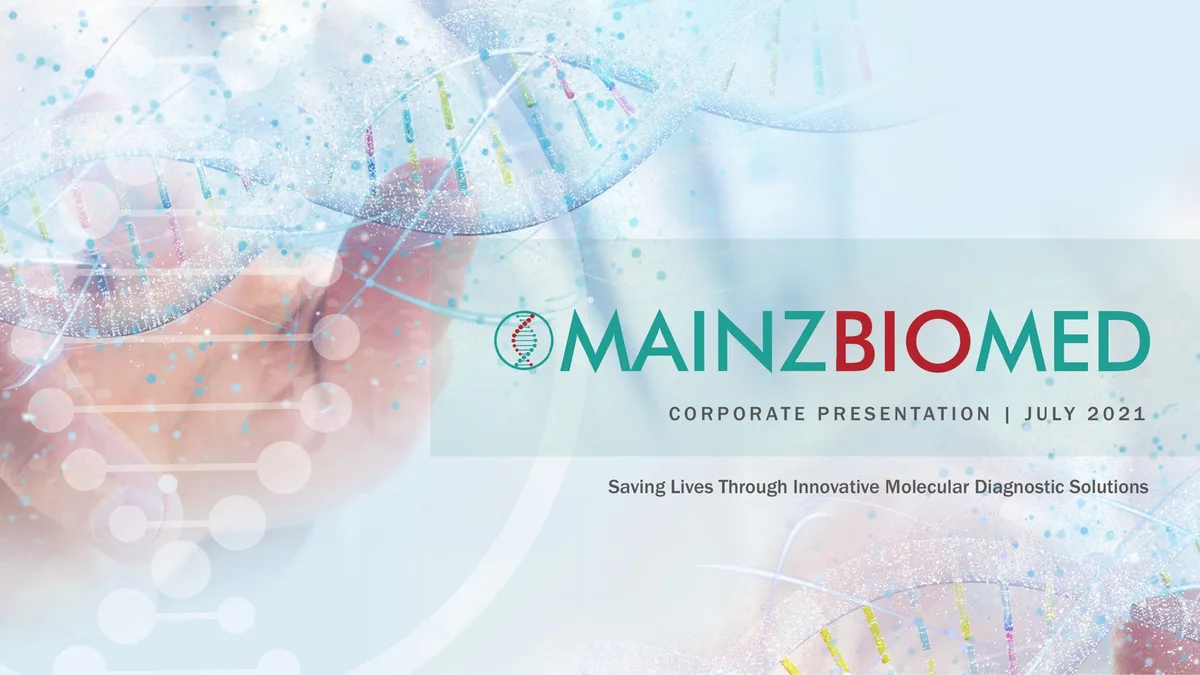 Mainz Biomed NV | Investor Presentation Deck | 23 slides · slide 1