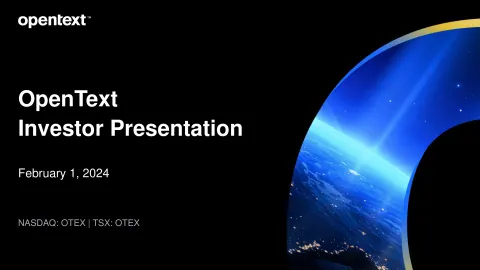 OpenText | Investor Presentation Deck | 55 slides