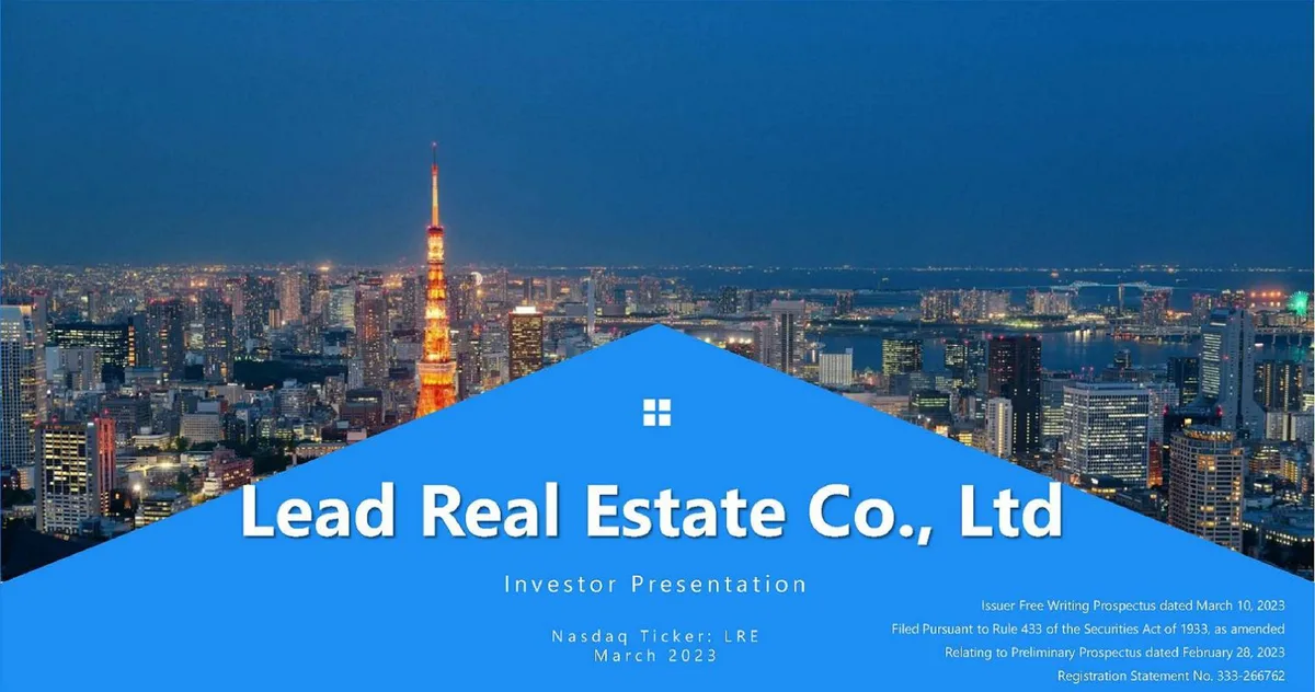 Lead Real Estate Co | IPO Presentation Deck | 27 slides · slide 1