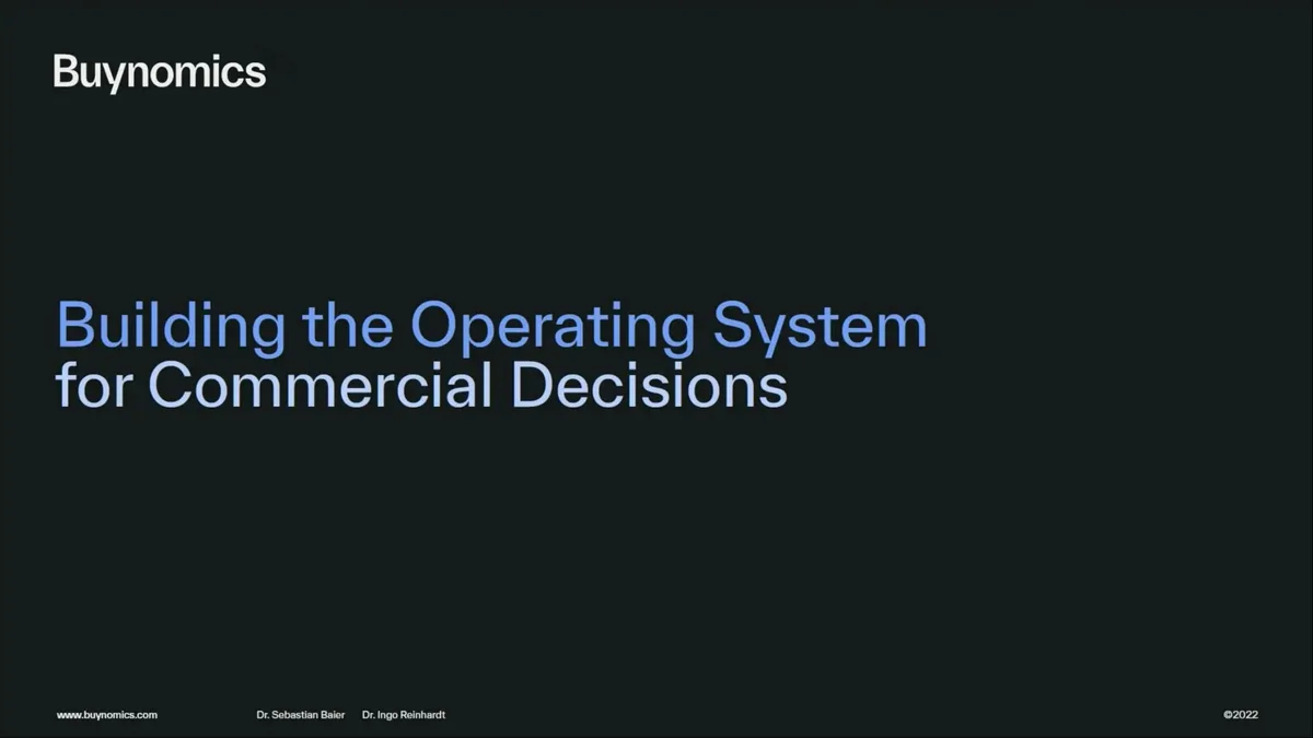 Series A pitch deck: Buynomics raises $13 million from Insight · slide 1
