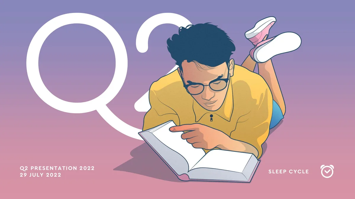Features a stylized illustration of a person reading a book.