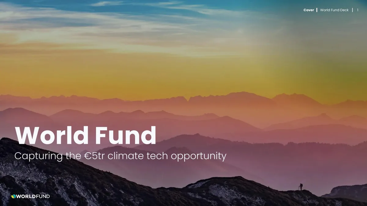 Climate VC World Fund adds PwC as anchor LP to $365 million fund · slide 1