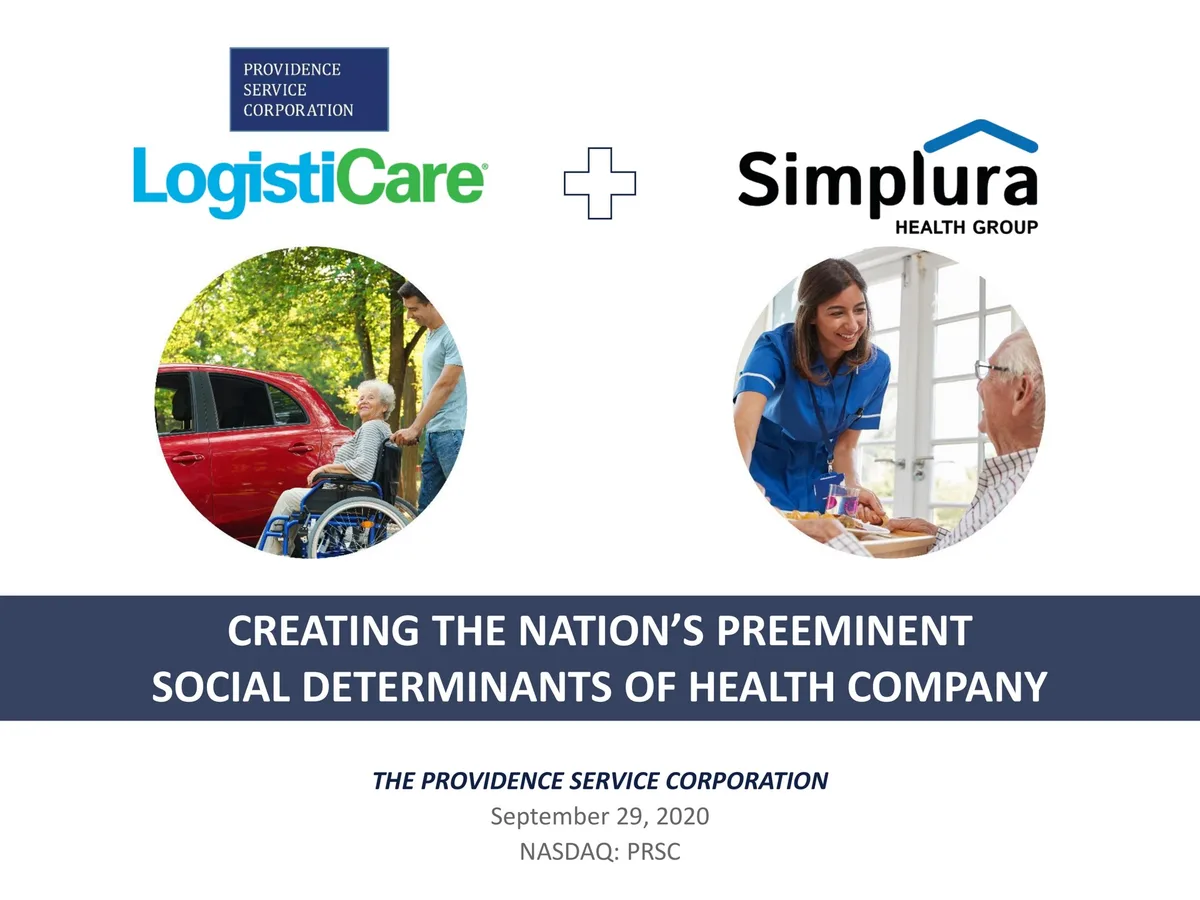 The slide uses a plus sign to visually represent the merger/combination of two entities.