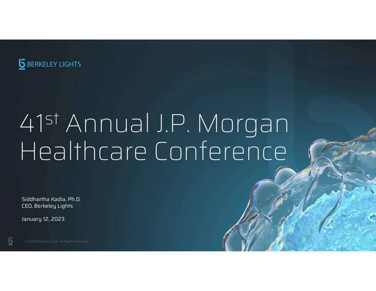 Berkeley Lights | Investor Conference Presentation Deck | 26 slides · slide 1