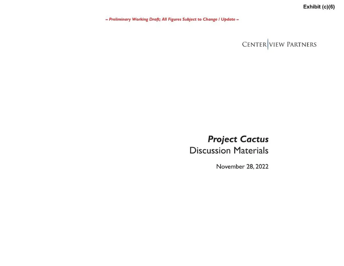 Centerview Partners | Investment Banking Pitch Book | 5 slides · slide 1