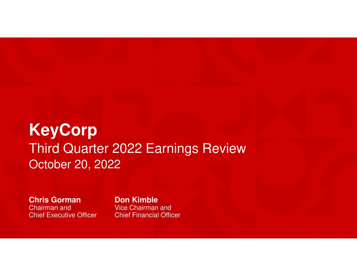 KeyCorp | Results Presentation Deck | 22 slides · slide 1