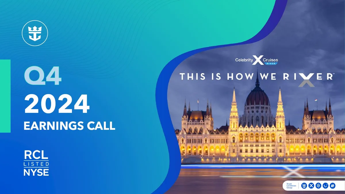 Features Celebrity Cruises branding and the Hungarian Parliament Building.