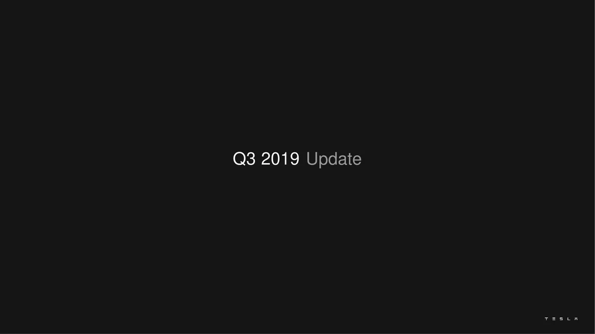 Tesla | Results Presentation Deck | 28 slides · slide 1