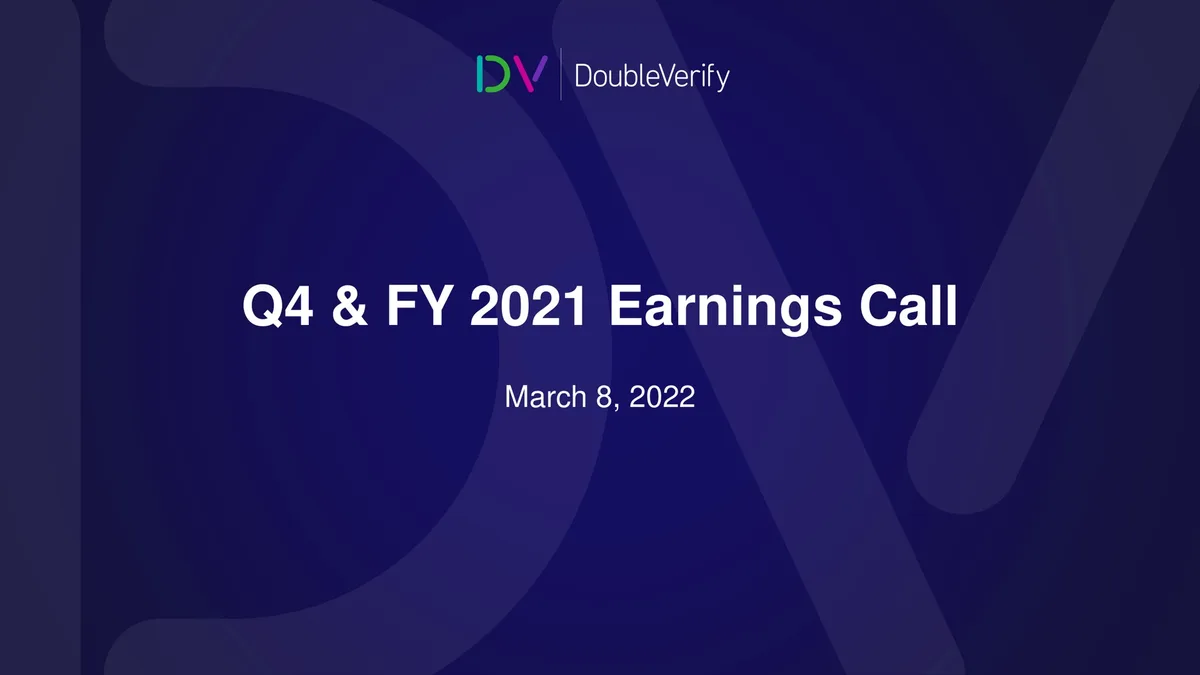 DoubleVerify | Results Presentation Deck | 22 slides · slide 1