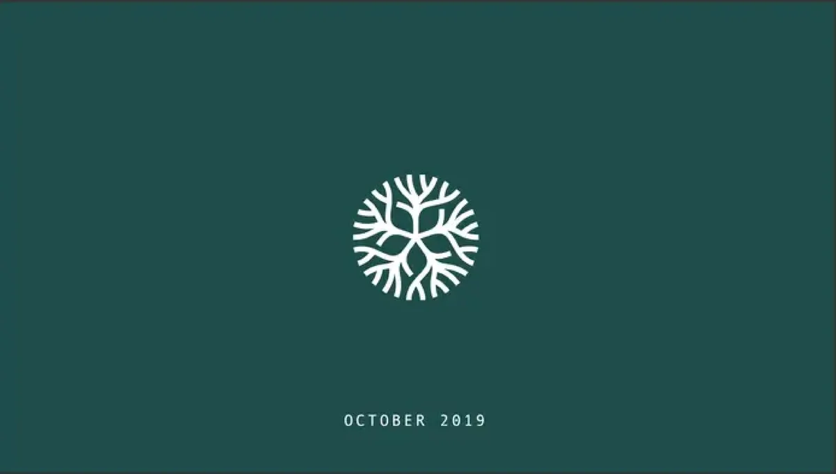 The logo resembles a stylized tree or neural network.