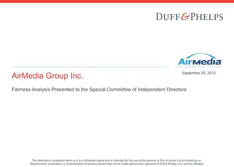 Duff &amp; Phelps | Investment Banking Pitch Book | 26 slides