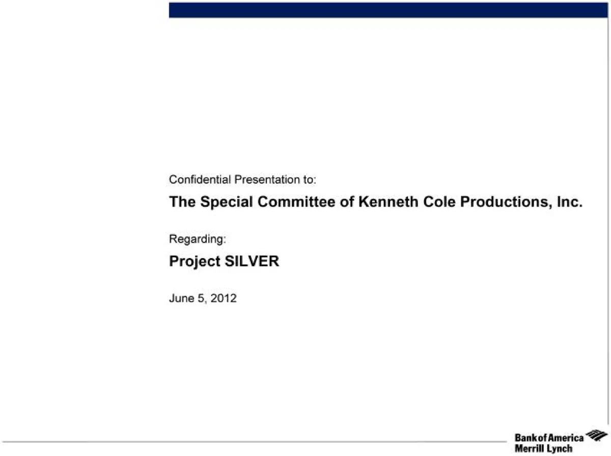 Bank of America | Investment Banking Pitch Book | 19 slides · slide 1