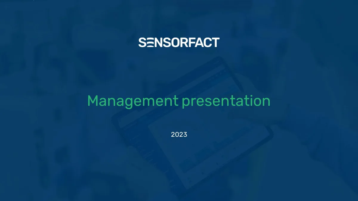 Sensorfact: Energy and water monitoring startup raises $28 million. · slide 1