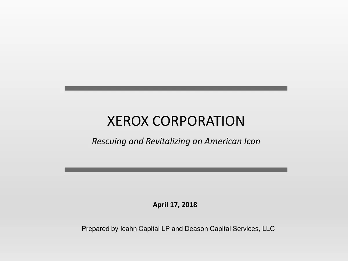 Icahn Enterprises | Activist Presentation Deck | 44 slides · slide 1