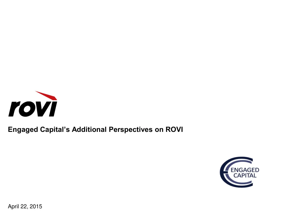 Rovi Corporation (ROVI) · slide 1