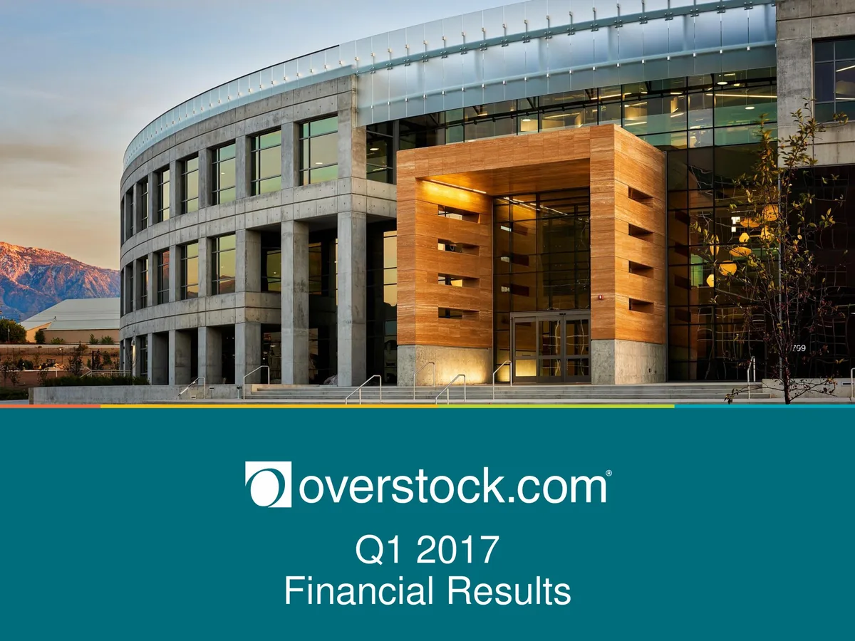 Overstock | Results Presentation Deck | 39 slides · slide 1