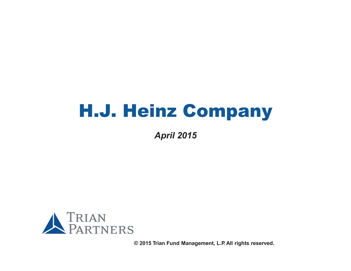 Trian Partners | Activist Presentation Deck | 7 slides · slide 1
