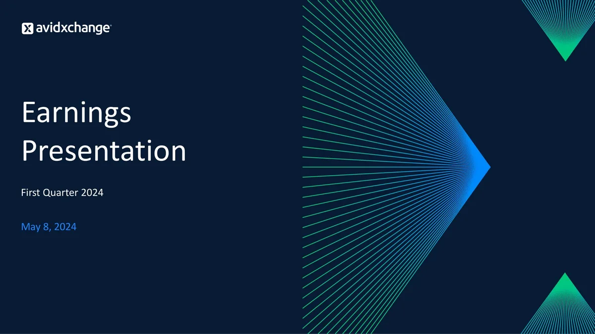AvidXchange | Results Presentation Deck | 16 slides · slide 1