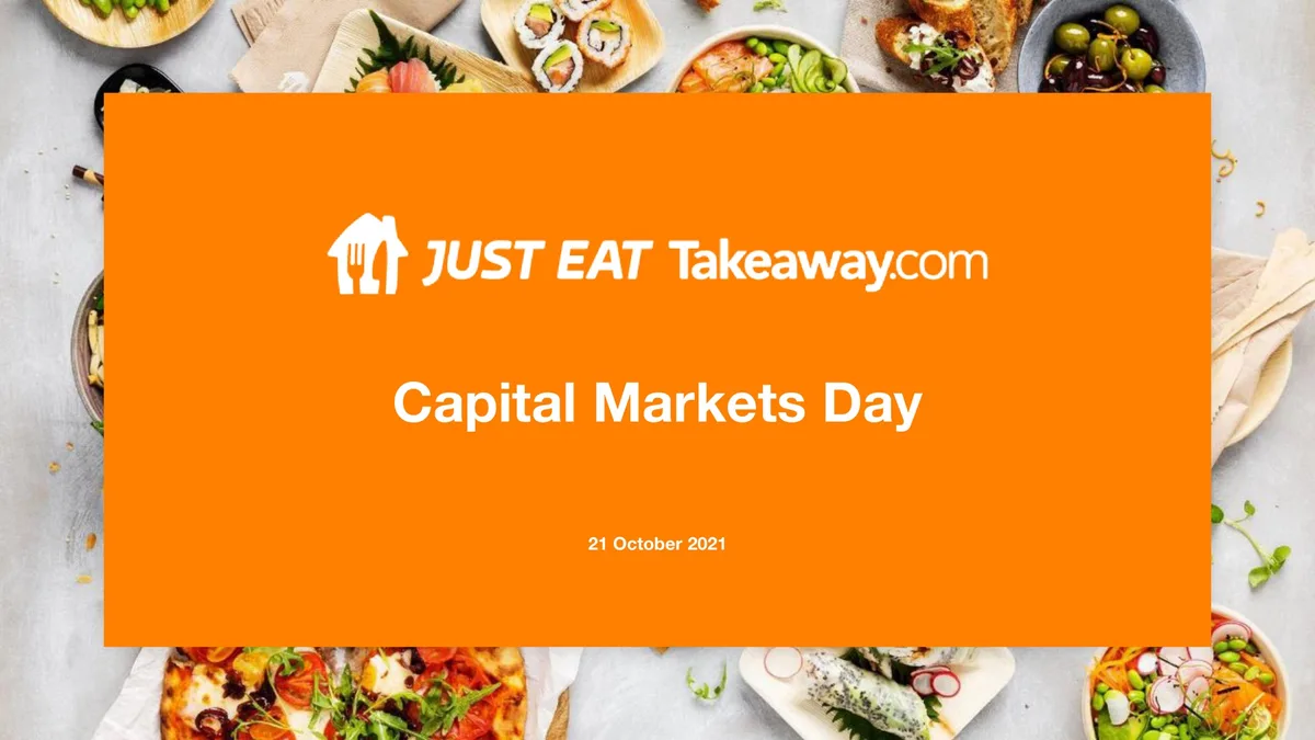 Just Eat Takeaway.com | Investor Day Presentation Deck | 86 slides · slide 1