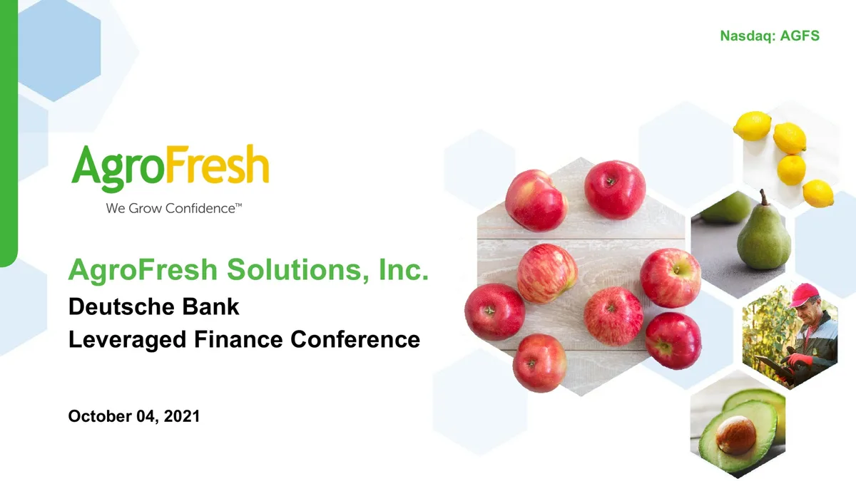 AgroFresh | Investor Conference Presentation Deck | 24 slides · slide 1