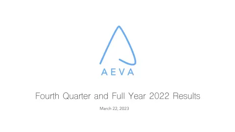 Aeva | Results Presentation Deck | 14 slides