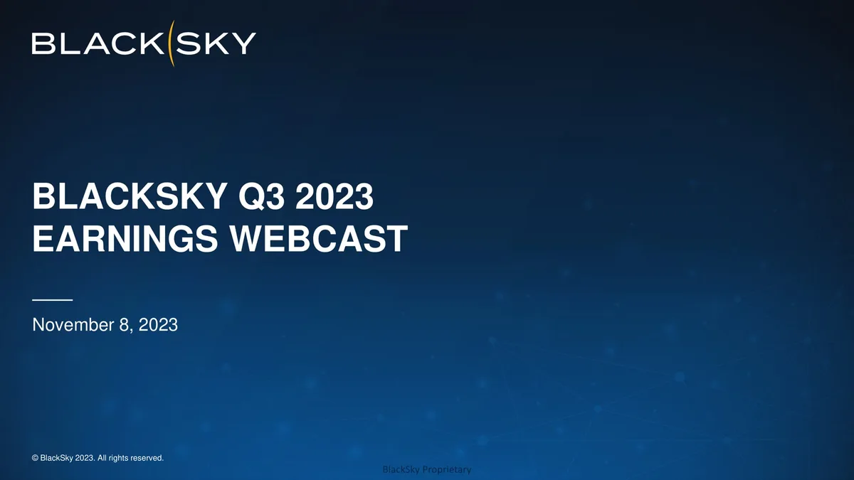 BlackSky | Results Presentation Deck | 22 slides · slide 1