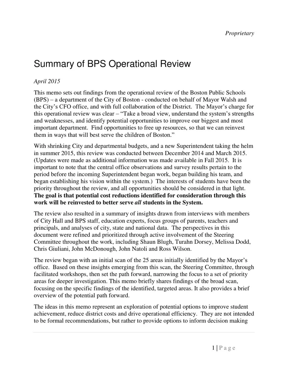April 2015 Summary of BPS Operational Review 2 · slide 1