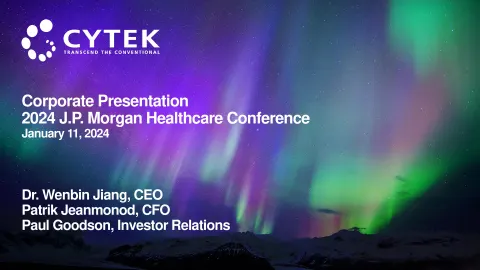 Cytek | Investor Conference Presentation Deck | 16 slides