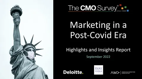 The CMO Survey Marketing in a Post Covid Era