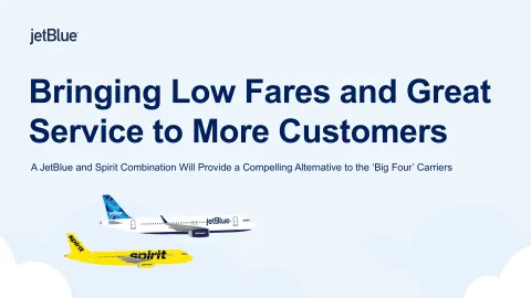 jetBlue | Mergers and Acquisitions Presentation Deck | 28 slides