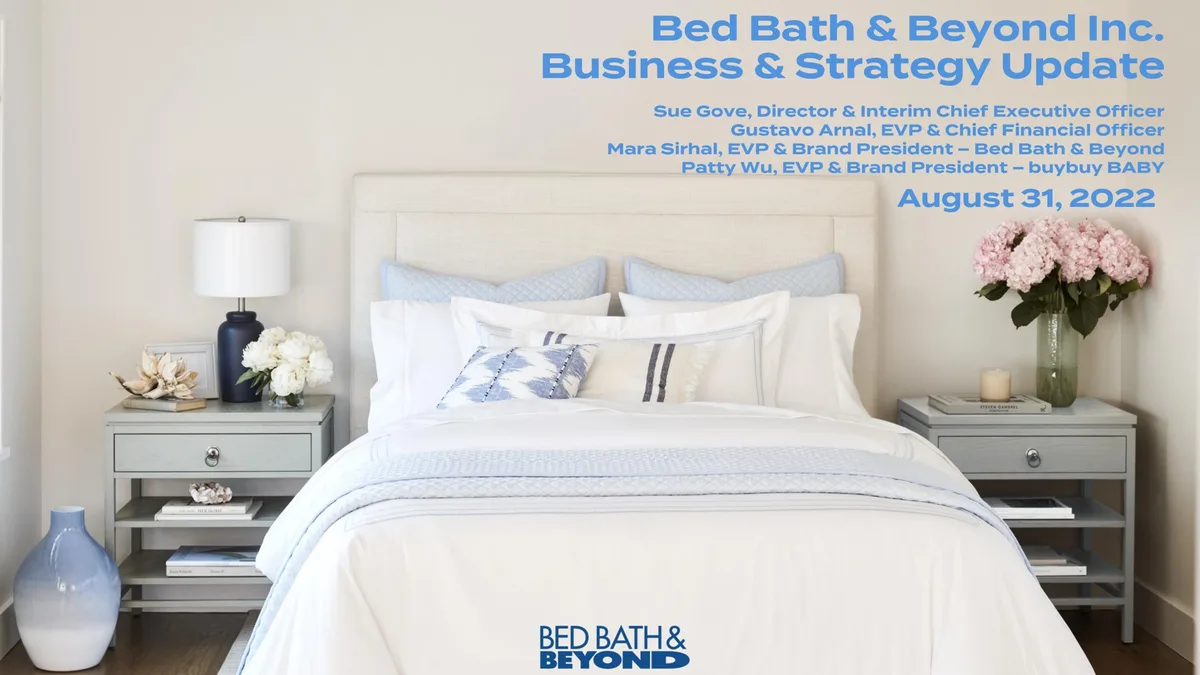 Bed Bath &amp; Beyond | Investor Day Presentation Deck | 15 slides · slide 1