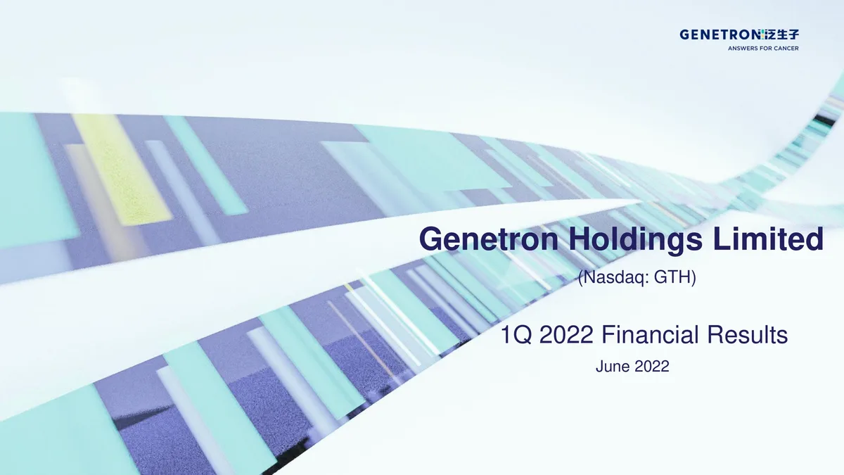 Genetron | Results Presentation Deck | 29 slides · slide 1