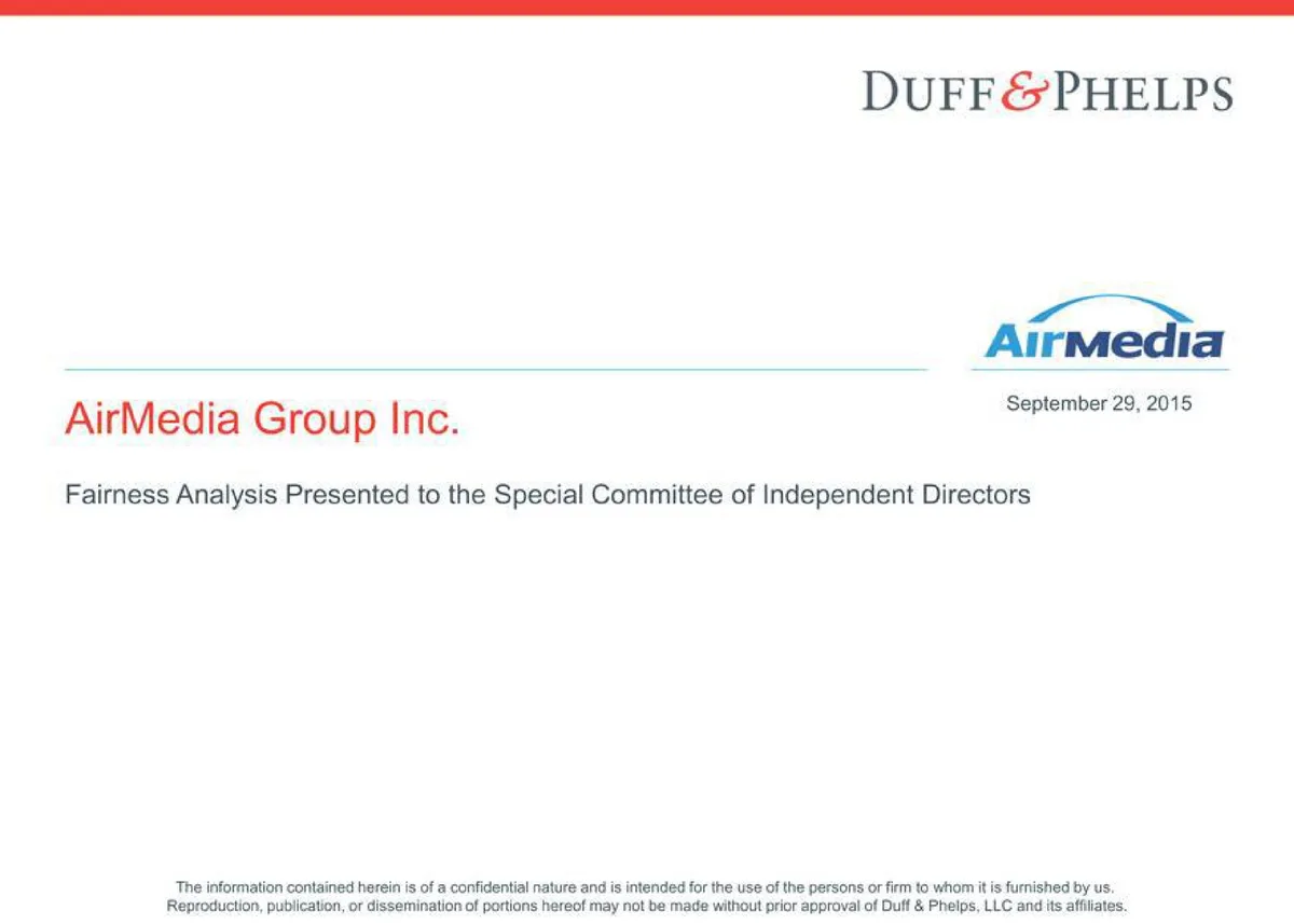Duff &amp; Phelps | Investment Banking Pitch Book | 26 slides · slide 1