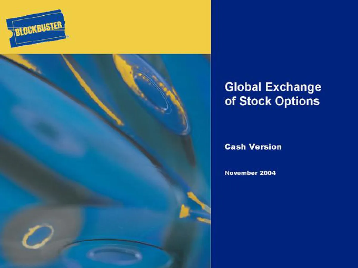 Blockbuster Video | Investor Presentation Deck | 7 slides · slide 1