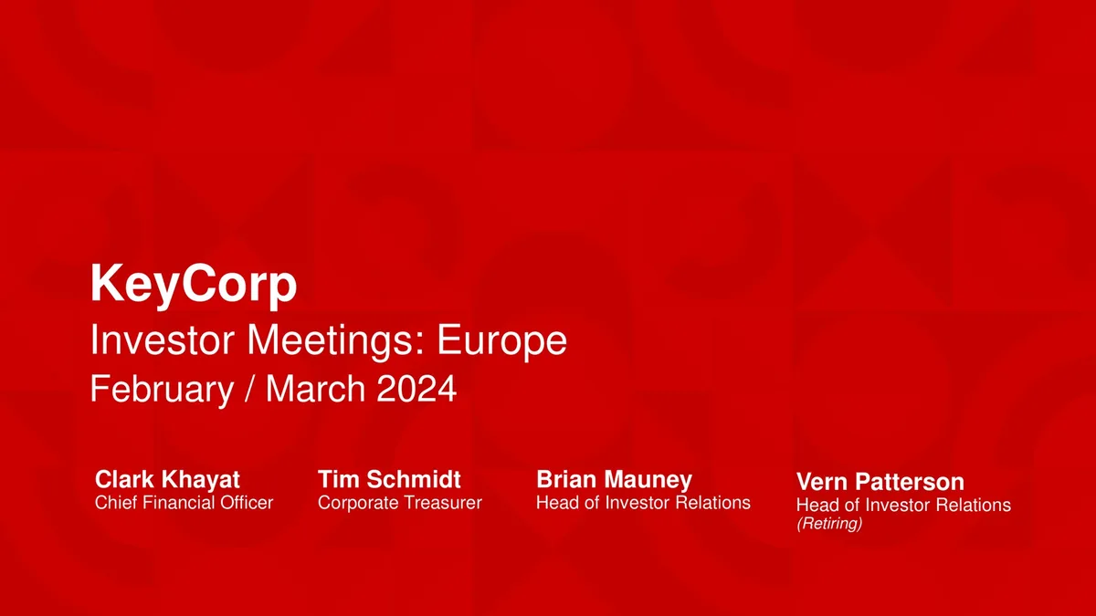 KeyCorp | Results Presentation Deck | 24 slides · slide 1