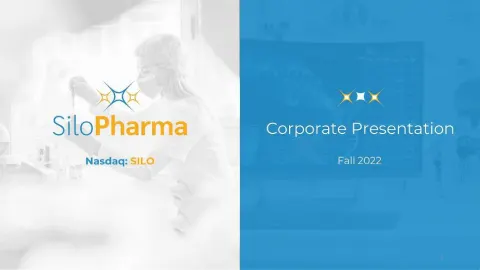 Silo Pharma | Investor Presentation Deck | 24 slides