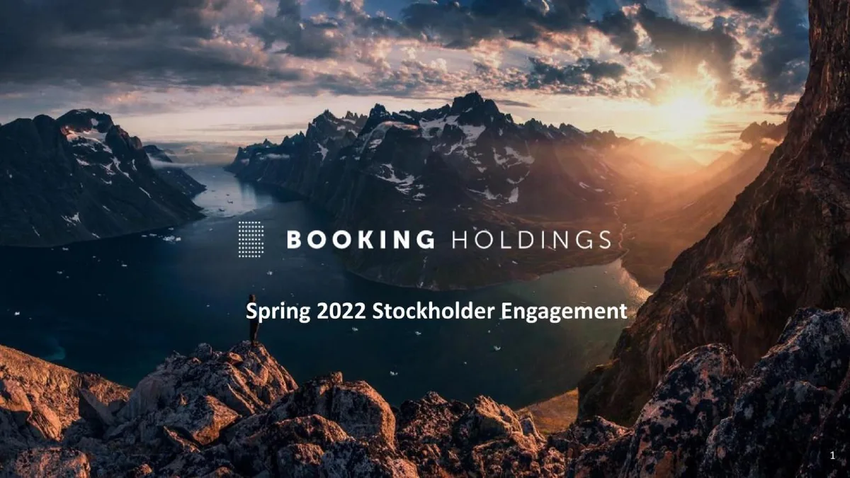 Booking Holdings | Shareholder Engagement Presentation Deck | 21 slides · slide 1