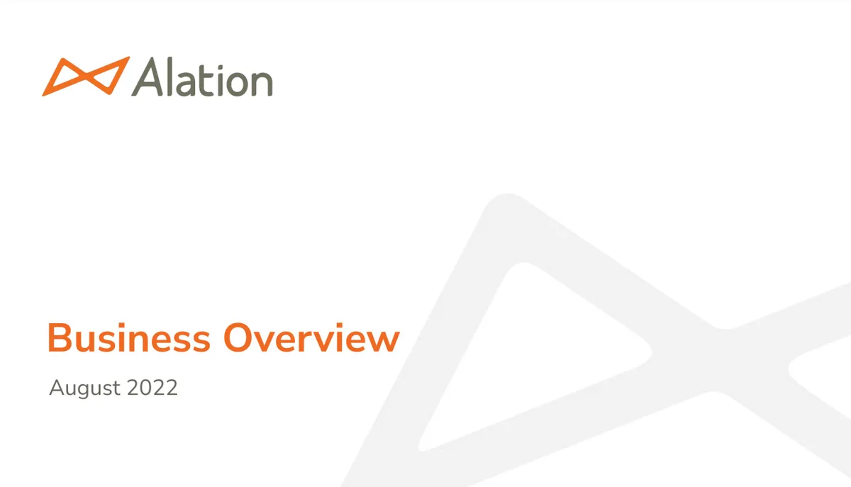 Read the Alation $123M Series E pitch deck · slide 1