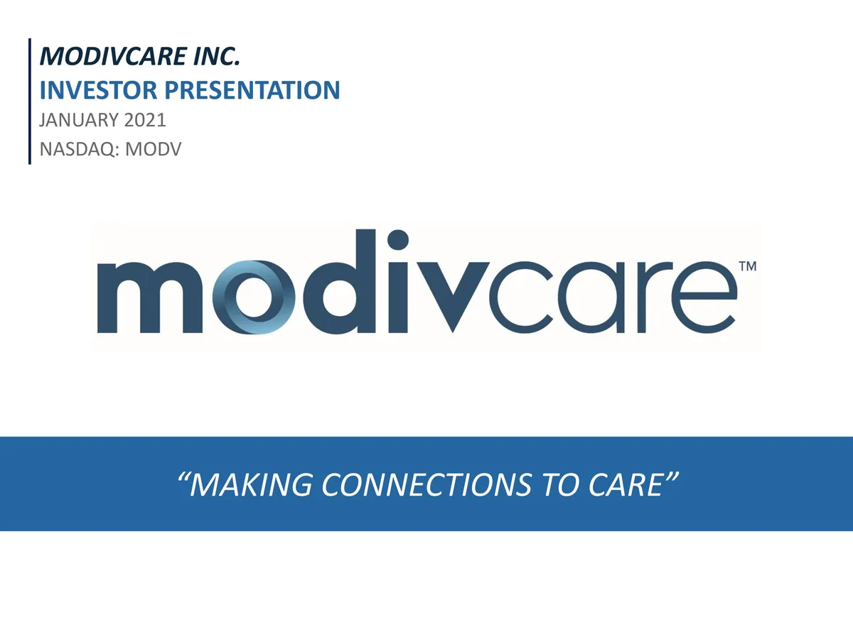 ModivCare | Investor Presentation Deck | 31 slides · slide 1