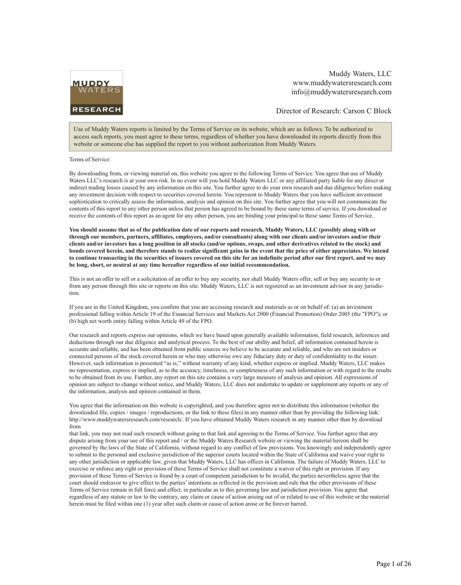 Standard legal boilerplate for investment research.
