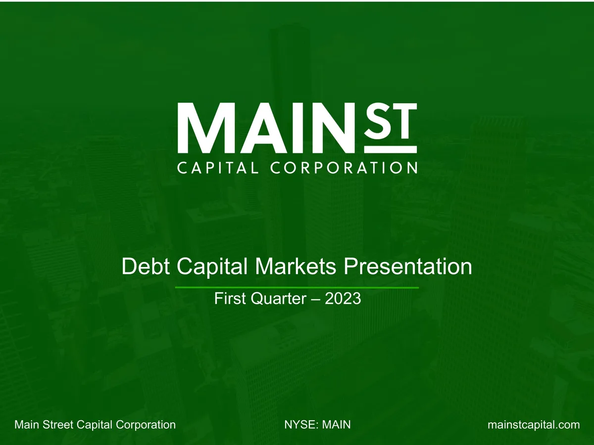 Main Street Capital | Fixed Income Presentation Deck | 42 slides · slide 1